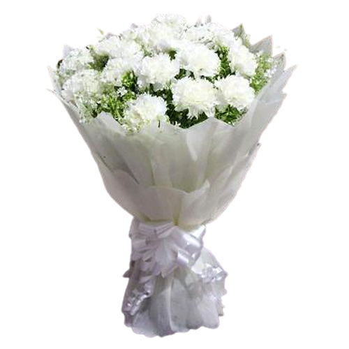 Medium White Carnation Bouquet 