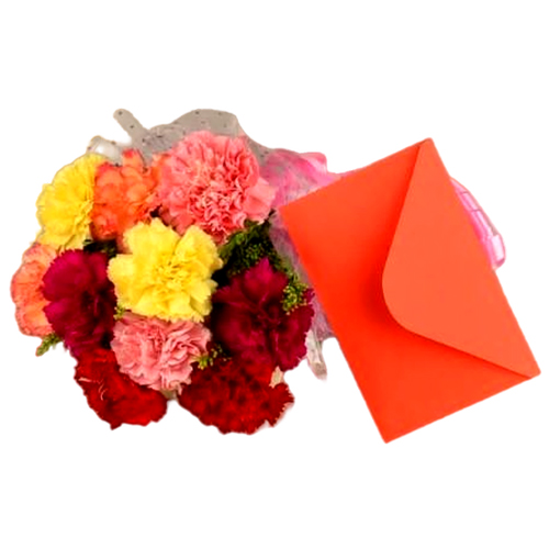 Small Carnation Bunch with Card